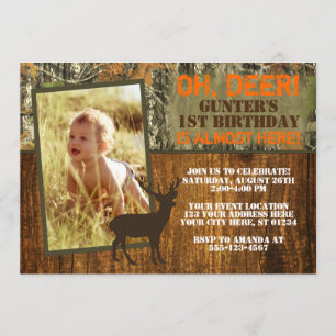 Chasse aux cerfs Invitation à l'anniversaire avec 