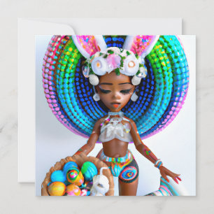 Chasse aux oeufs de Pâques Fille noire Magie Melan