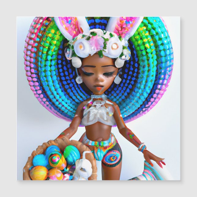 Chasse aux oeufs de Pâques Fille noire Magie Melan (Devant)