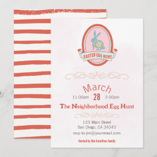 Chasse aux oeufs de Pâques Invitation de la fête d