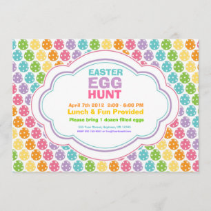 Chasse aux oeufs de Pâques Invitations arc-en-ciel