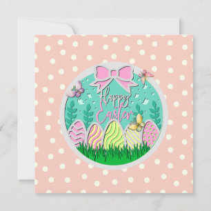 Chasse aux œufs de Pâques mignonne et papillons co