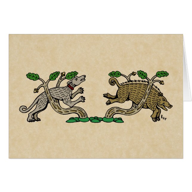 Chasse aux sangliers médiévaux (Devant horizontal)