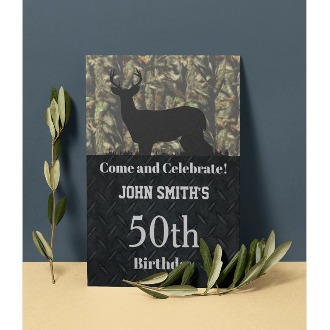 Chasse Camo Anniversaire Fête Invitations hommes (Créateur téléchargé)