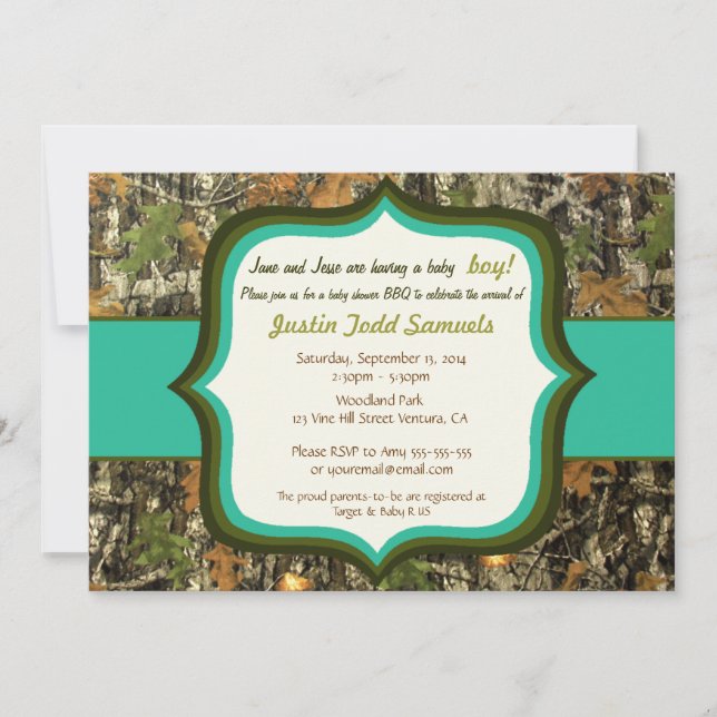Chasse Camo Baby Shower Invitation (Devant)