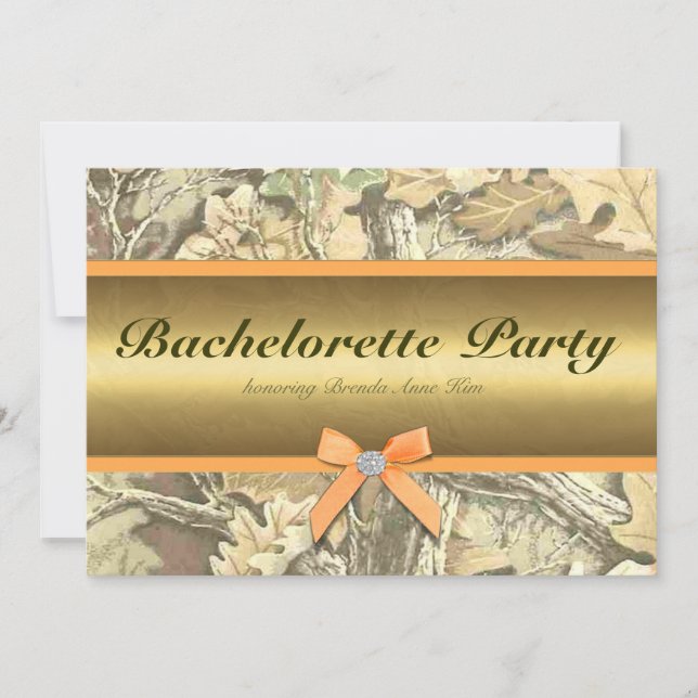 Chasse Camo Bachelorette Fête Invitation (Devant)