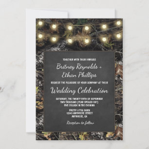 Chasse Camo Chalkboard Invitations de mariage rust