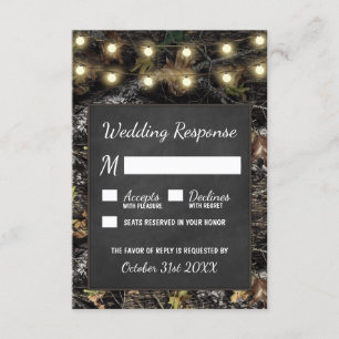 Chasse Camo Chalkboard Mariage rustique Cartes RSV
