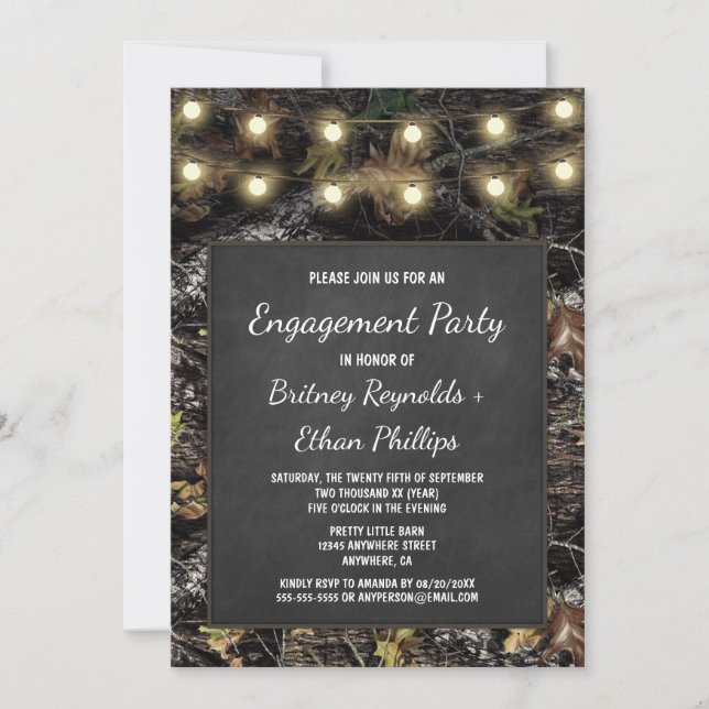 Chasse Camo + Invitations de partie d'Engagment de (Devant)