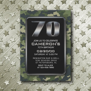 Chasse Camo Militaire 70e anniversaire Invitation