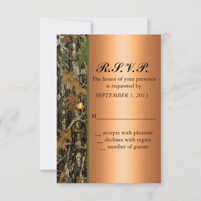 Chasse Camo Wedding Invitation RSVP (Devant)
