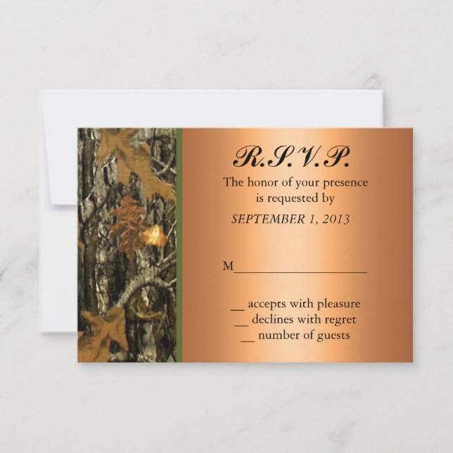 Chasse Camo Wedding Invitation RSVP (Devant)