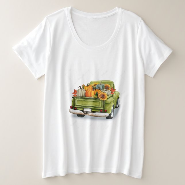 Chasse d'automne dans un T-shirt vert plus taille  (Design devant)