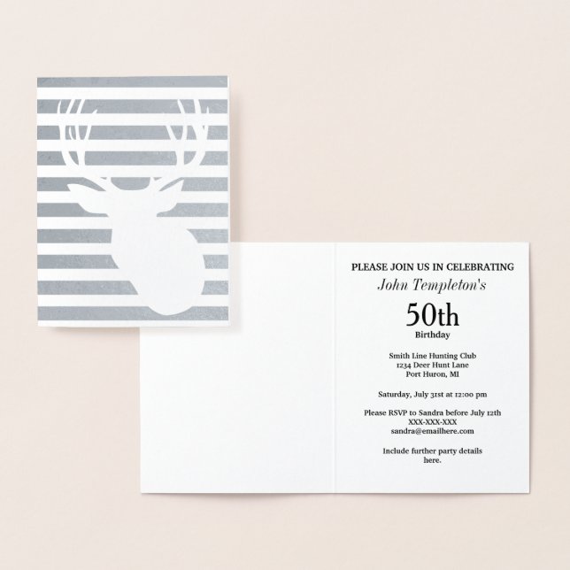 Chasse de cerfs à huile pour hommes Invitations d' (Affichage)