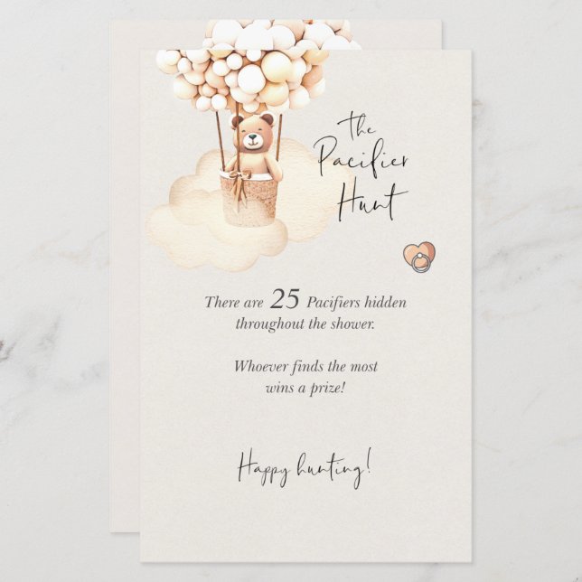 Chasse de Pacifique de Baby shower d'ours modifiab (Devant / Derrière)