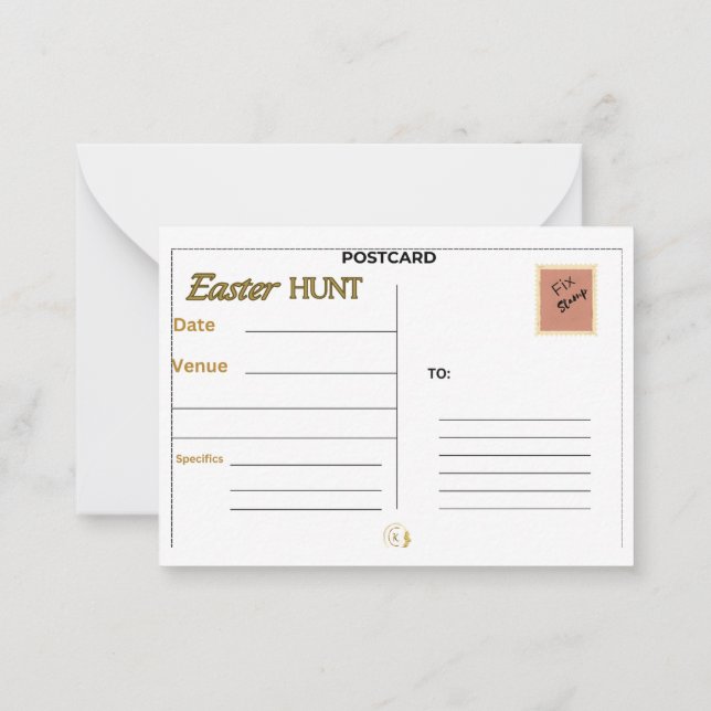 Chasse de Pâques / Carte Invitation de fête 01 (Dos)