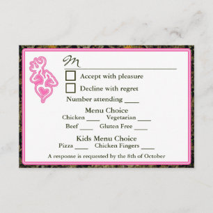 Chasse Mariage 4 Menu et Enfants Menu Choix RSVP