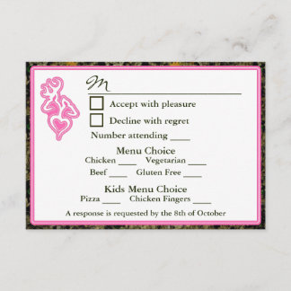 Chasse Mariage 4 Menu et Enfants Menu Choix RSVP