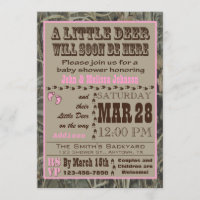 Chasse rose Camo Baby Shower Invitations