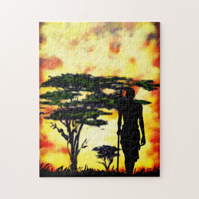 Chasseur africain avec puzzle de vitesse - Peintur (Vertical)