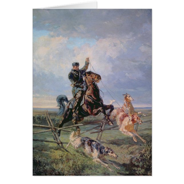 Chasseur avec les barzoïs, 1872 (Devant)