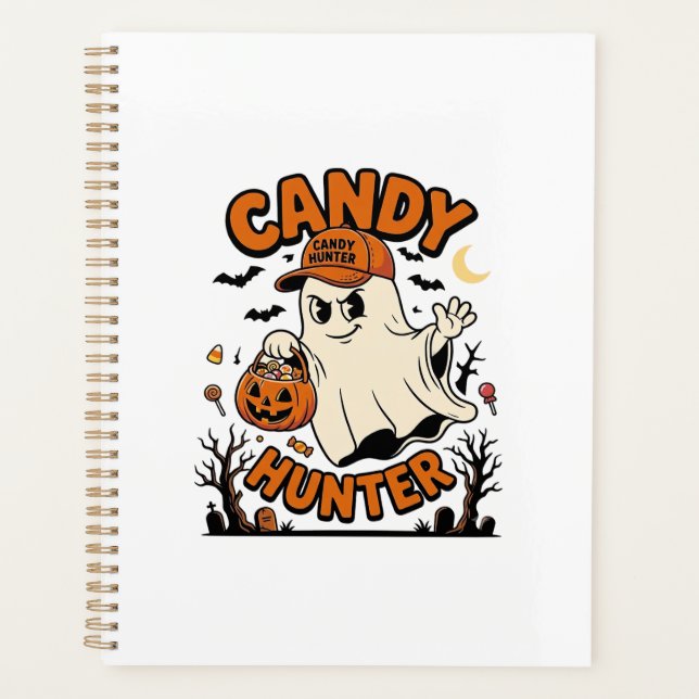 Chasseur de bonbons Halloween Fantôme Citrouille S (Devant)