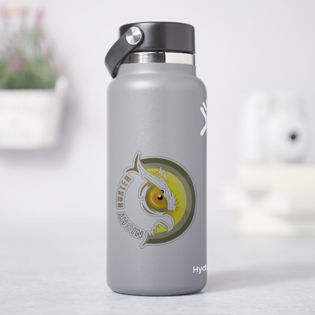 Chasseur de nuit | Autocollant 4 po x 4 po - trans (HydroFlask)