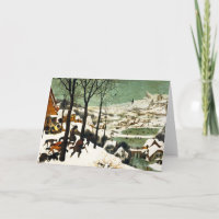Chasseurs de Pieter Bruegel dans la carte de voeux