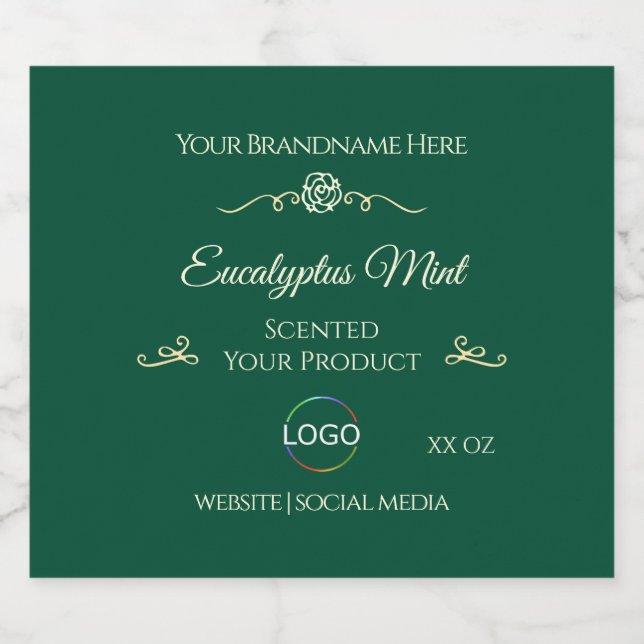 Châssis en or Étiquette de produits Hunter Green a (Étiquettes simples)