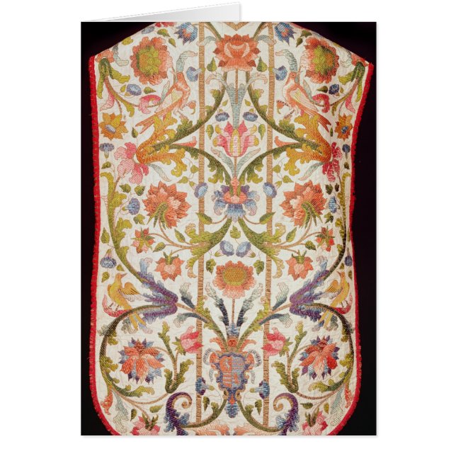 Chasuble crème de satin, Naples, fin du 17ème (Devant)