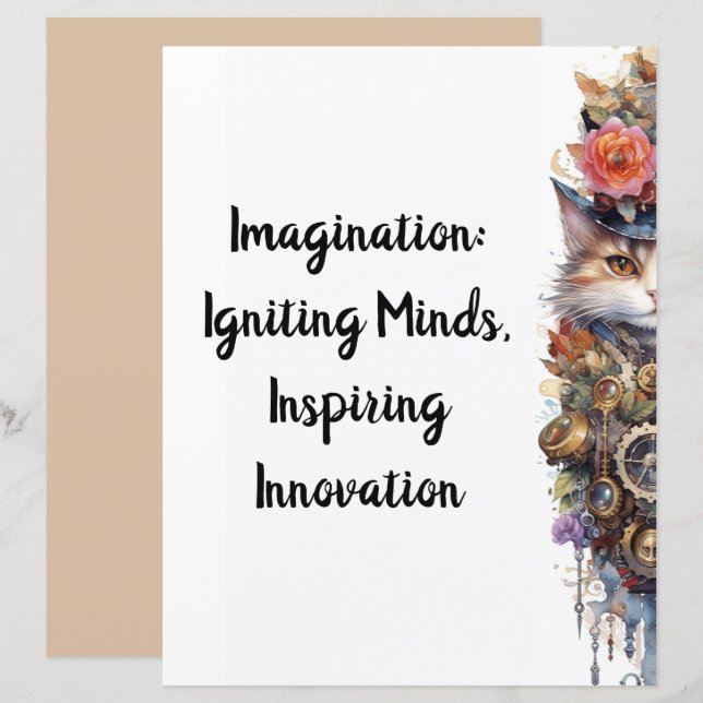 Chat 6 Kitten et chapeau supérieur aquarelle (Devant / Derrière)