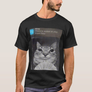 Chat à anneaux avec T-shirt de mème de mouvement