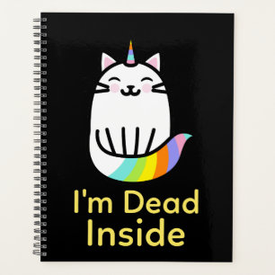 Chat à licorne sarcastique - Je suis mort à l'in