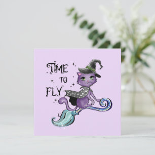 Chat à sorcière volante mignonne   Temps de vol