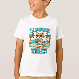 Chat Ambiance Estivale | T-Shirt Chat Lunettes de