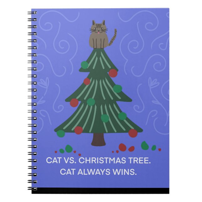 Chat amusant contre Carnet d'arbre de Noël (Devant)