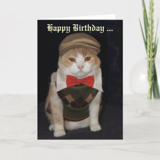 Chat amusant en Jacquard Sweater Carte personnalis