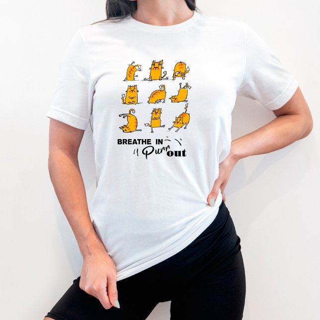 Chat amusant Yoga Respire en T-shirt (Créateur téléchargé)