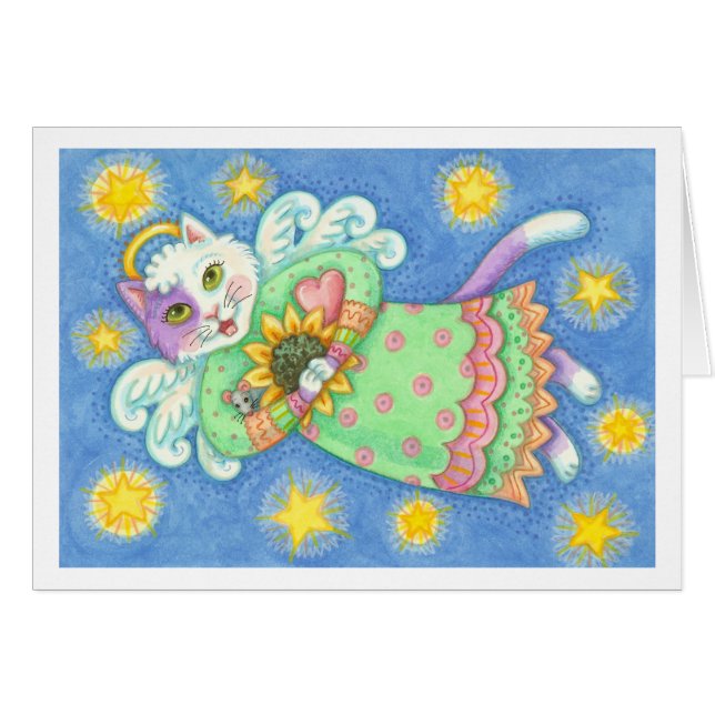 CHAT ANGEL & CHOSES PRÉFÉRÉES CARTE DE REMARQUE *M (Devant Horizontal)