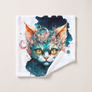Chat aquarelle en style steampunk