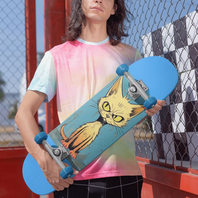 Chat art drôle Skateboard Deck (Créateur téléchargé)