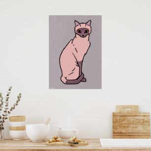 chat assis par Julie de Graag Poster