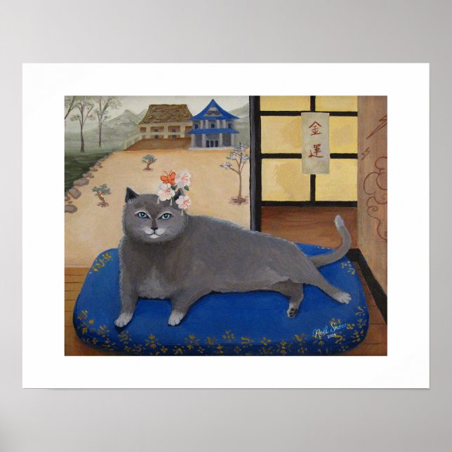 Chat au Japon Impression d'art (Devant)