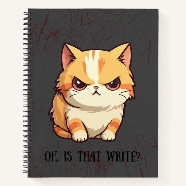 Chat avec Attitude Pun Fun Journal carnet (Devant)