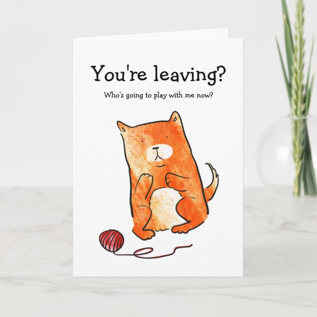 Chat avec carte de laisser en laine (Devant)