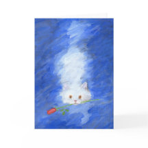 Chat avec carte de voeux Rose