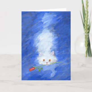Chat avec carte de voeux Rose