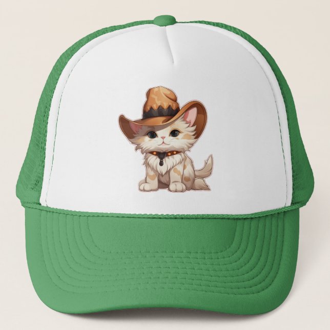 Chat avec Casquette occidental Clipart-85247 (Devant)
