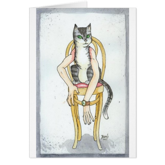 "Chat avec la carte vierge de bras humains" (Devant)