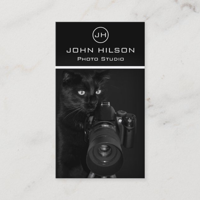 Chat avec l'appareil photo - Carte de visite de ph (Devant)